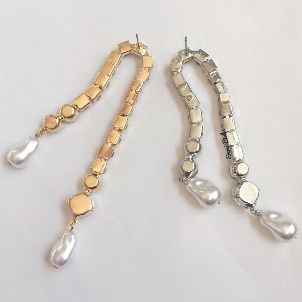 New Zara Rhinestone Crystal Drop Statement Earrings - Picture 8 of 16